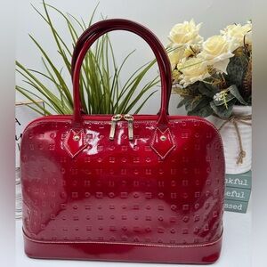 Arcadia Red Patent Leather Embossed Satchel – Made in Italy